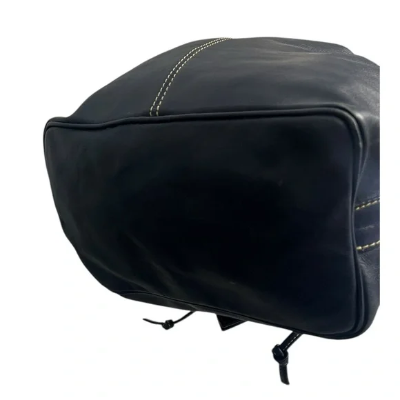 Francesco Biasia Navy Leather Bucket Bag - Picture 5 of 9